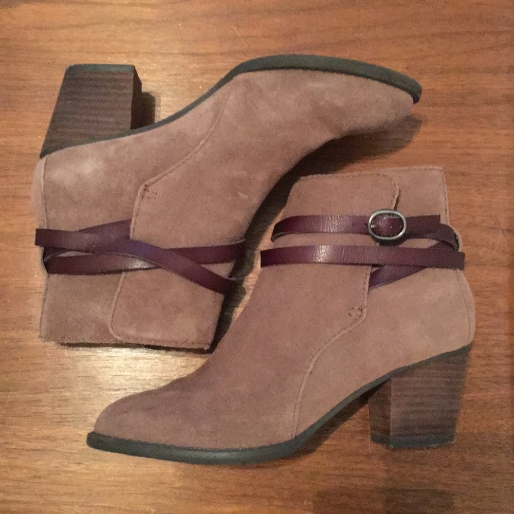 Tan suede booties